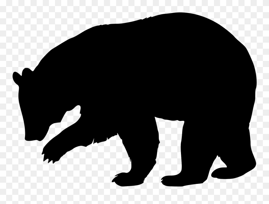 Bear Clip Silhouette - Black Bear Clipart - Png Download