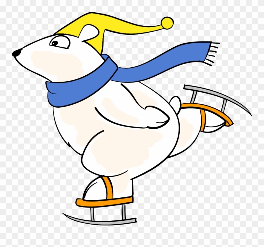 Skating Polar Bears Clipart