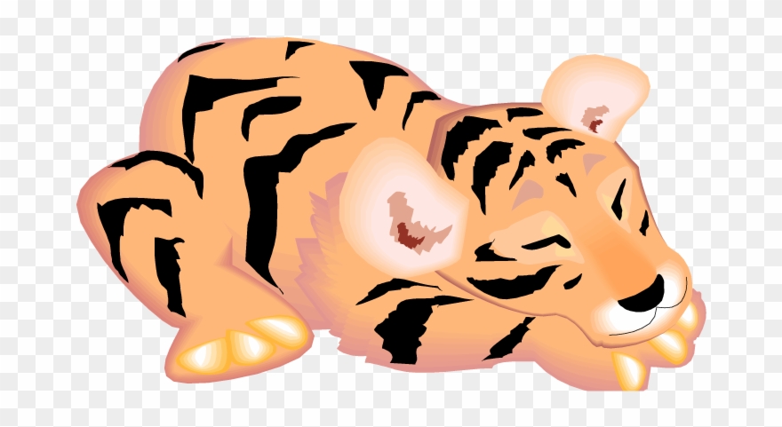 Tiger Cub - Sleeping Tiger Clip Art - Png Download
