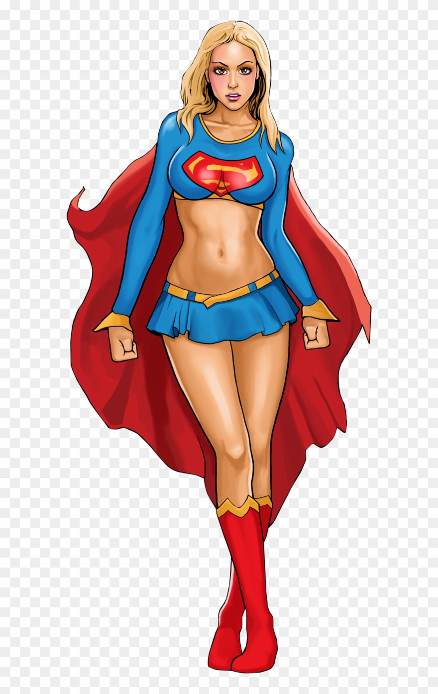 #supergirl #clip #art - Huimin Women's Dc Supergirl Top - Png Download