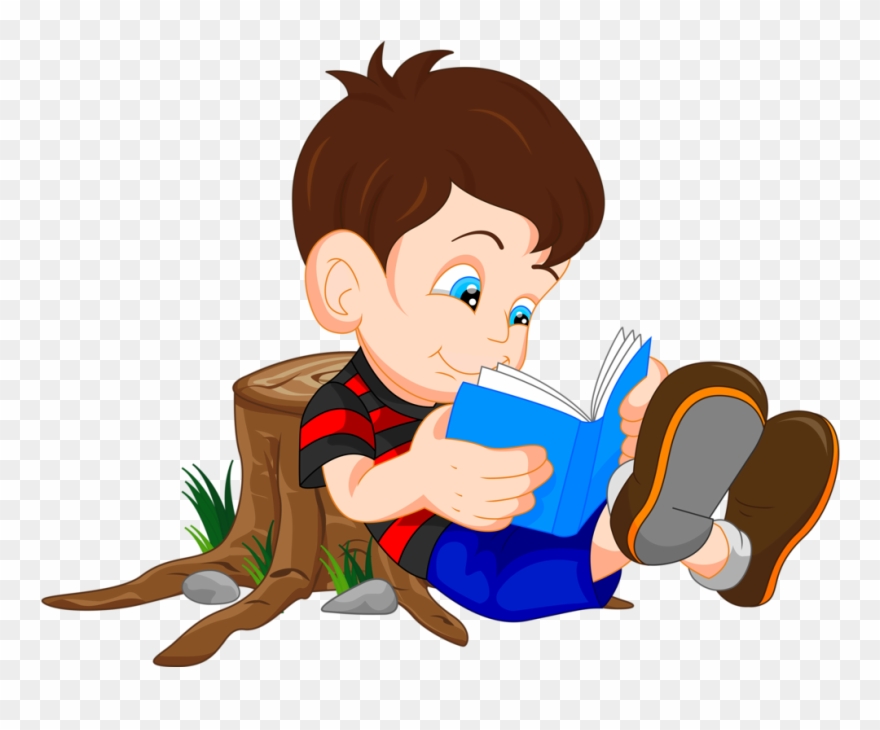 Jeu Des Sept Familles Sur La Bible - Animated Boy Reading Clipart - Png Download