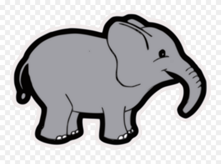 Medium Image - Clipart Of A Grey Elephant - Png Download