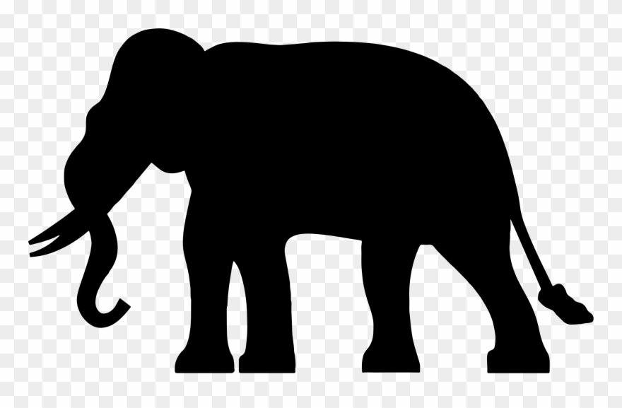Big Image - African Elephant Silhouette Png Clipart