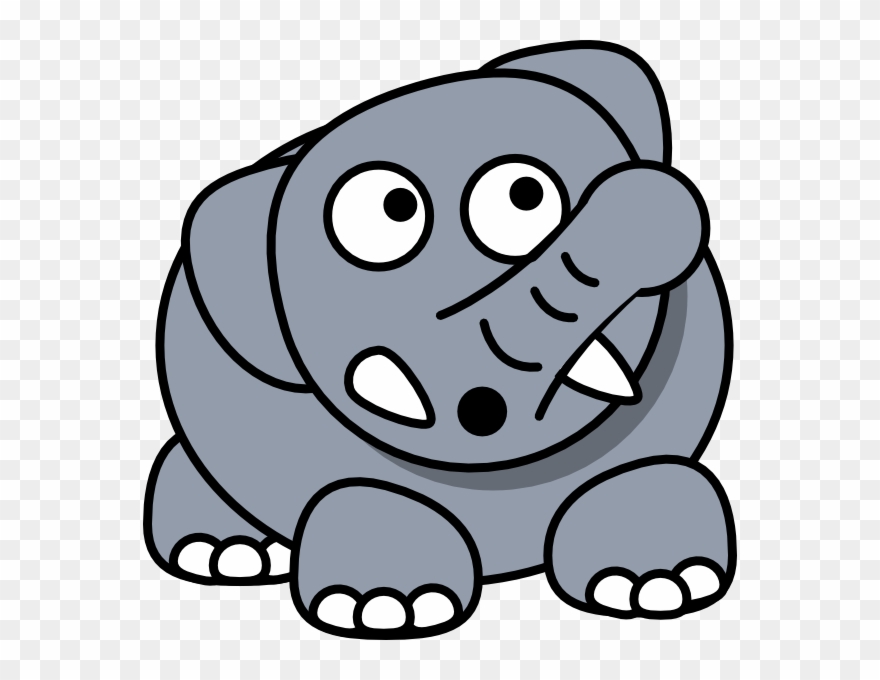 Worried Elephant Cartoon Clipart