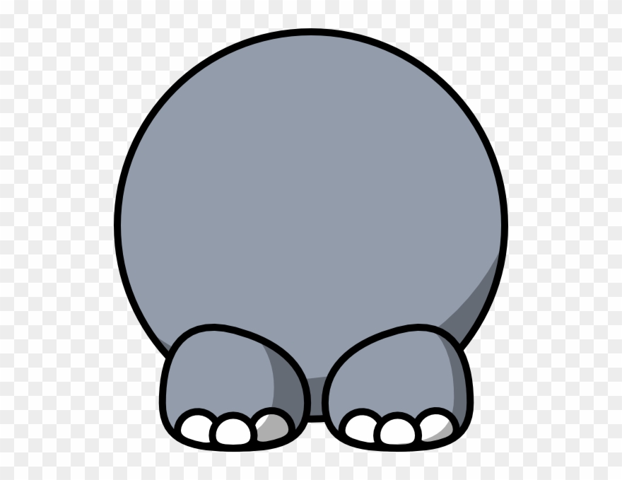 Elephant Clipart Body - Cartoon Hippo - Png Download