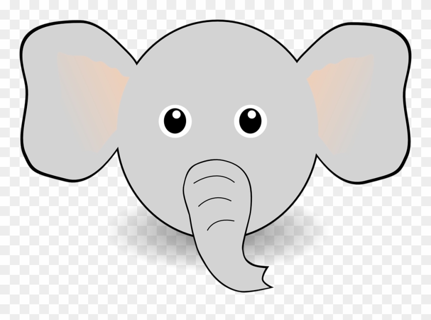 Elephant Face Clip Art Download - Cartoon Elephant Face - Png Download