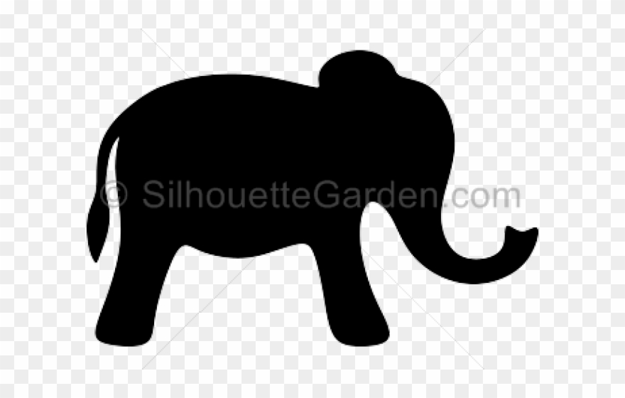 Silhouettes Clipart Elephant - Simple Elephant Silhouette - Png Download