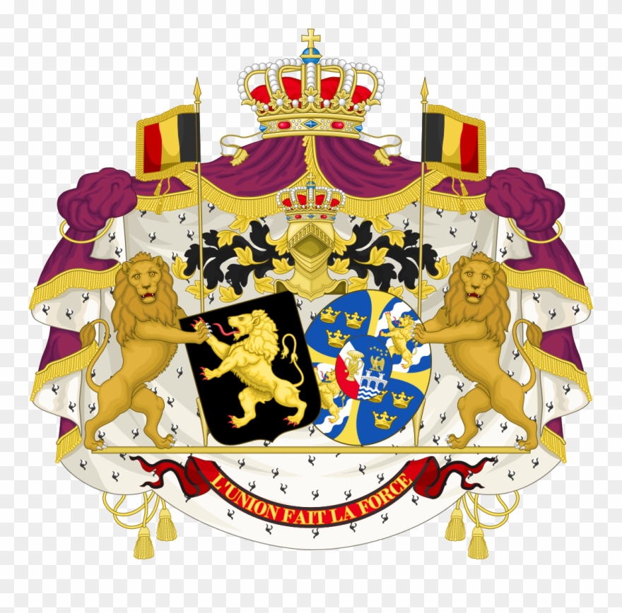 Alliance Coat Of Arms Of King Leopold Iii And Queen - Baudouin Coat Of Arms Clipart