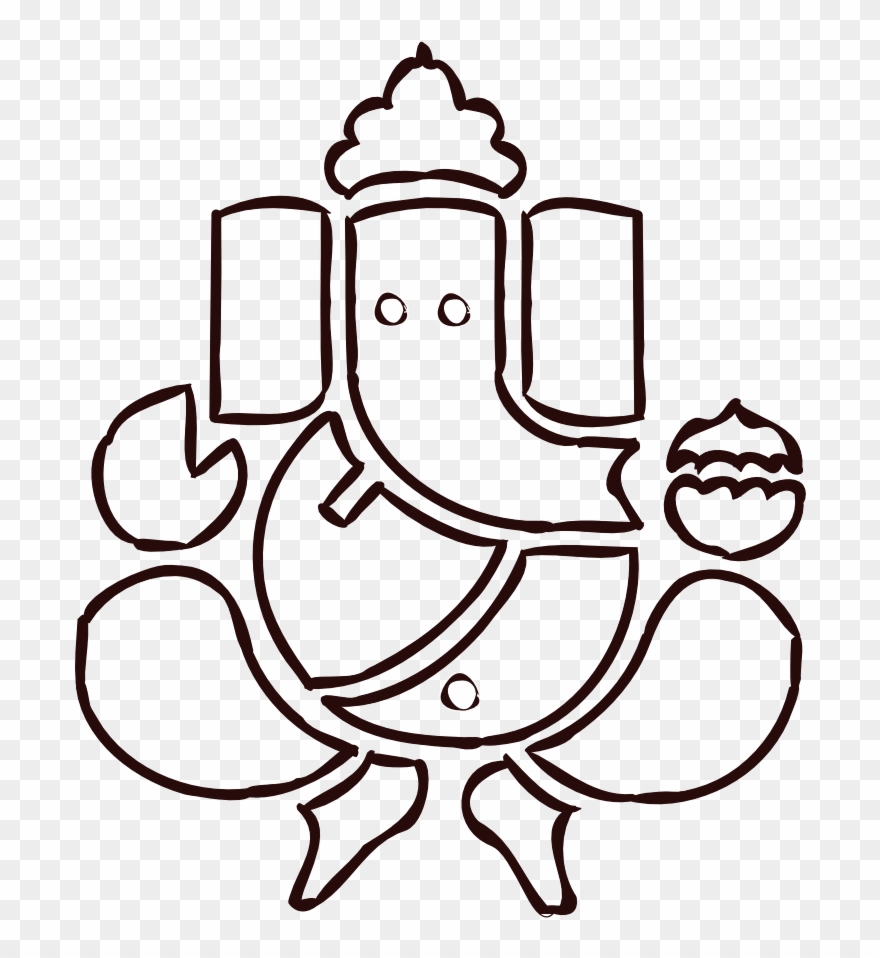 Incredible Elefant Elephant Ganesh - Line Diagram Of Ganesha Clipart