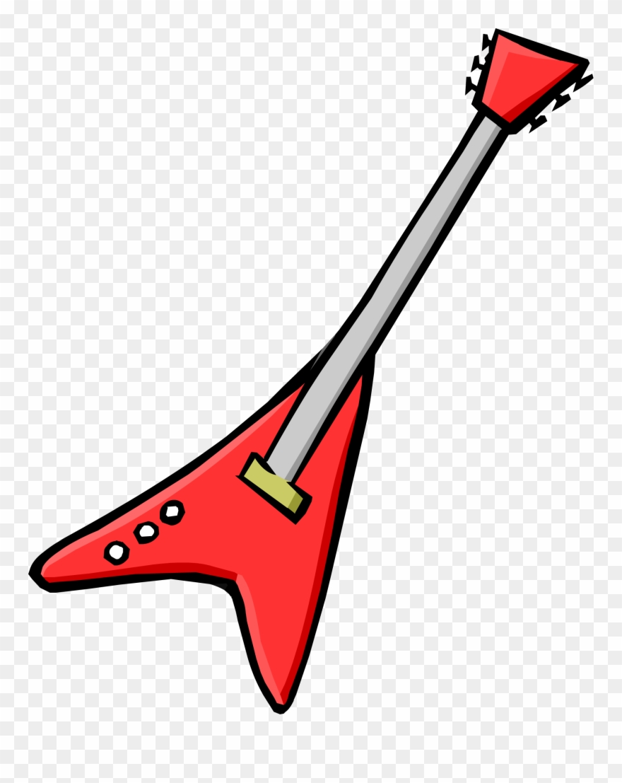 Red Electric Guitar - Red Electric Guitar Club Penguin Clipart