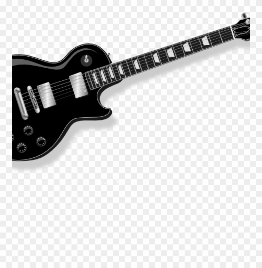 Free Guitar Clipart Black Guitar Clip Art Free Vector - Black Les Paul Guitar - Png Download
