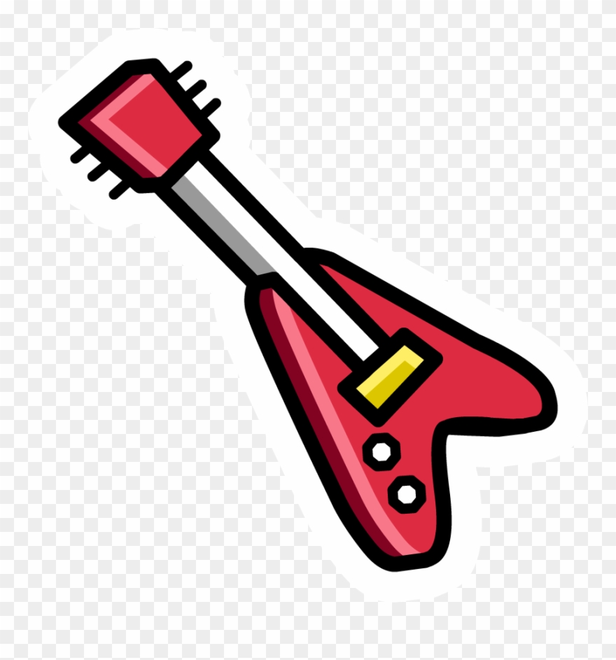 Red Electric Guitar Pin - Guitarra Electrica Png Clipart