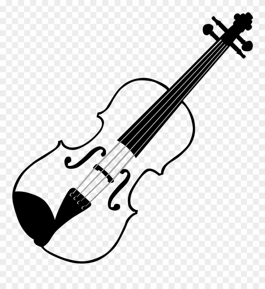 Black And White Bow Clip Art Painted - Black Violin Shower Curtain - Png Download
