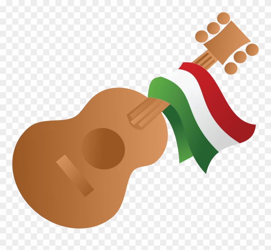 Free Clipart Of A Mexican Flag Draped On A Guitar - Cinco De Mayo Clipart - Png Download