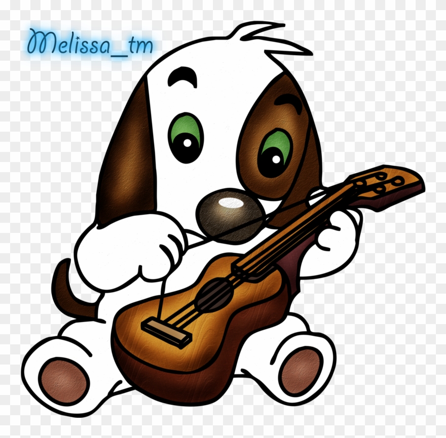 Cute Dog Playing The Guitar Png By Melissa - Guitar Clipart