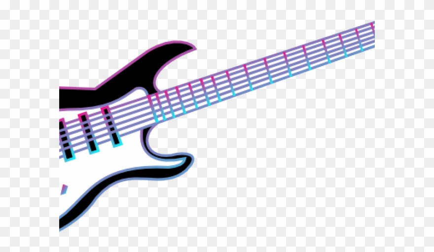 Guitar Clipart - Electric Guitar White Blue Vector Free - Png Download