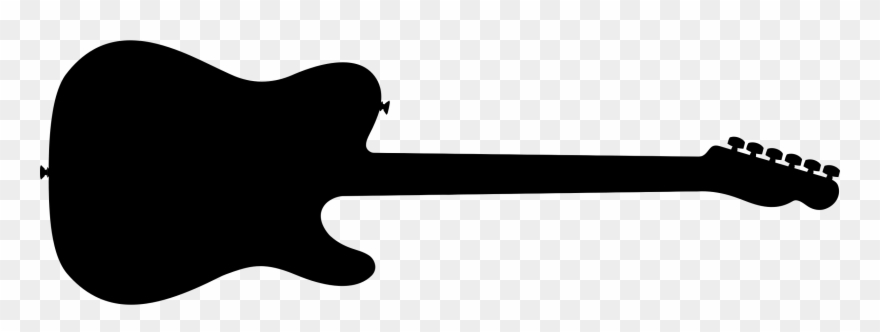 Bass Guitar Clipart Simple - Silhouette Guitar - Png Download