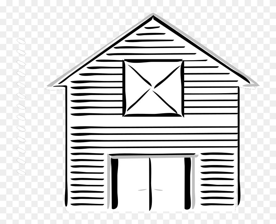 Barn Outline Free Vector Graphic Barn High White Front - Farm Clip Art - Png Download