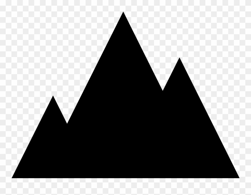 Clip Art Black Outline Of Rock Images Gallery - Icone Mountain - Png Download