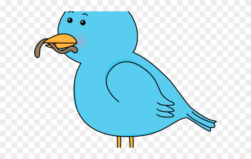 Bluebird Clipart Spring - Bird With Worm Clipart - Png Download