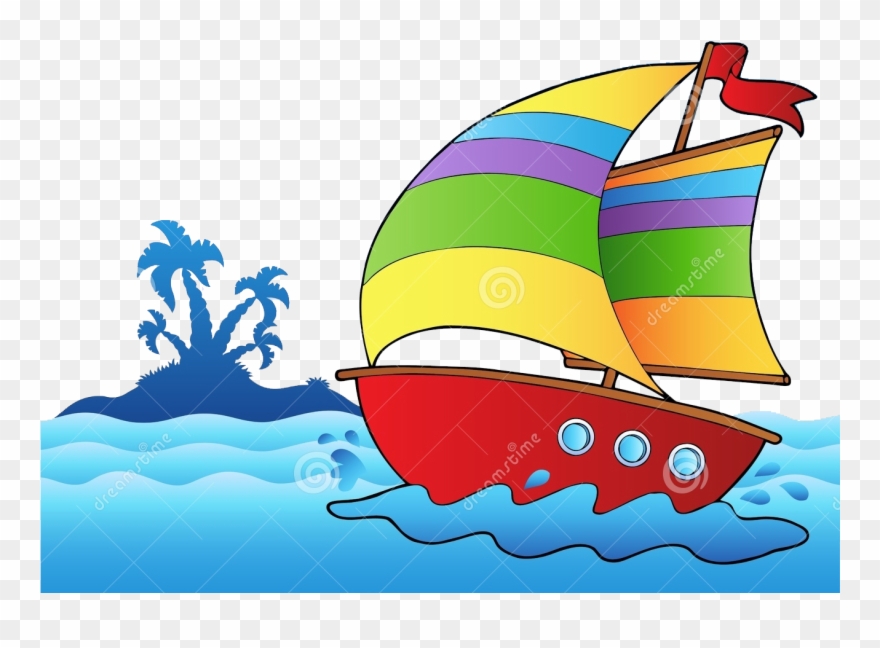 Cartoon Clip Art Sea Island Transprent Png - Cartoon Sailboat Transparent Png