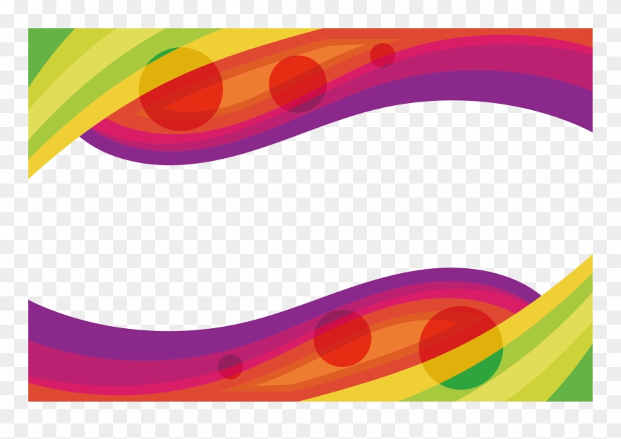 Color Waves Png - Colorful Borders Design Png Clipart