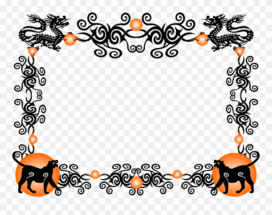 Clipart Tiger Border Log Home Clip Art Country Border - Chinese New Year 2018 Border - Png Download