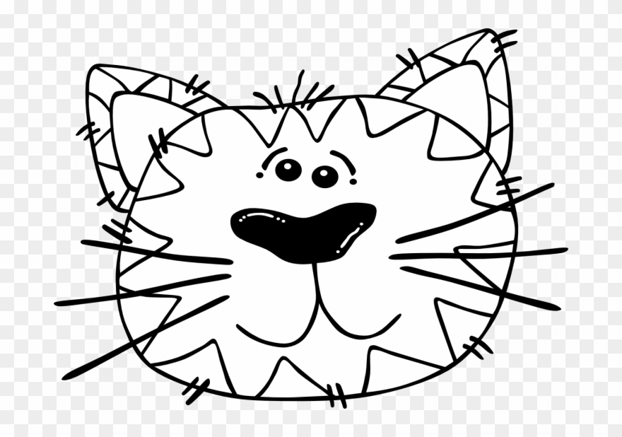 Cat Face Pattern Coloring Page Murderthestout - Cartoon Cat Face Clipart