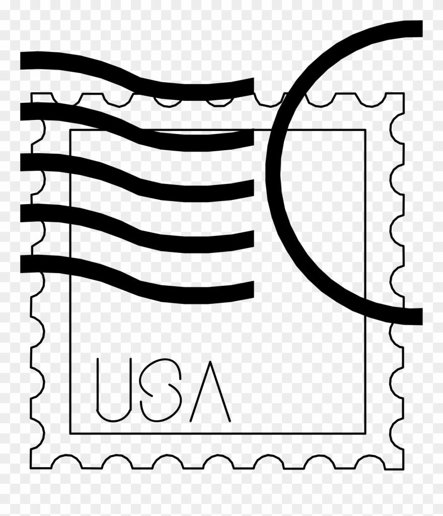 Big Image - Usa Stamp Clipart Black And White - Png Download