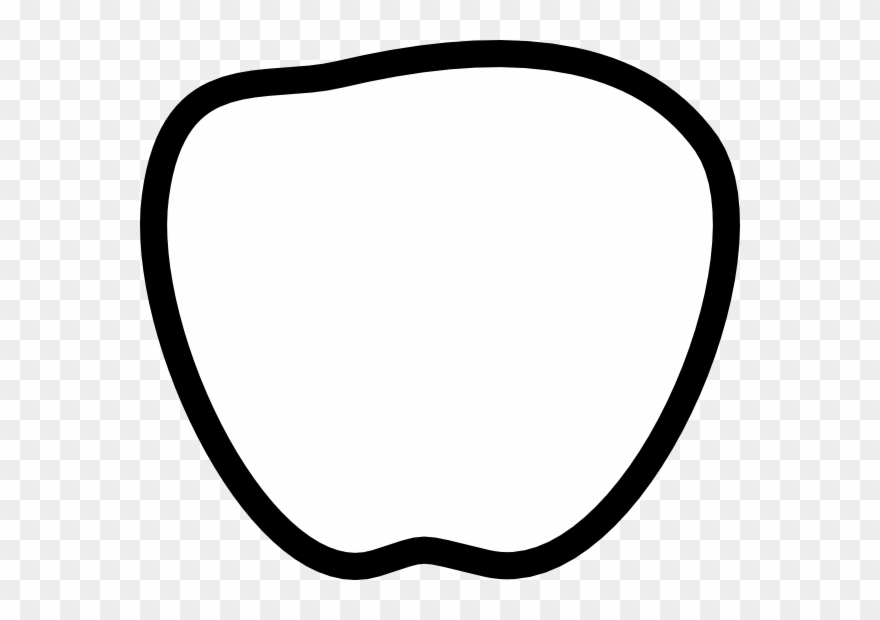 Apple Black And White - Face Clipart