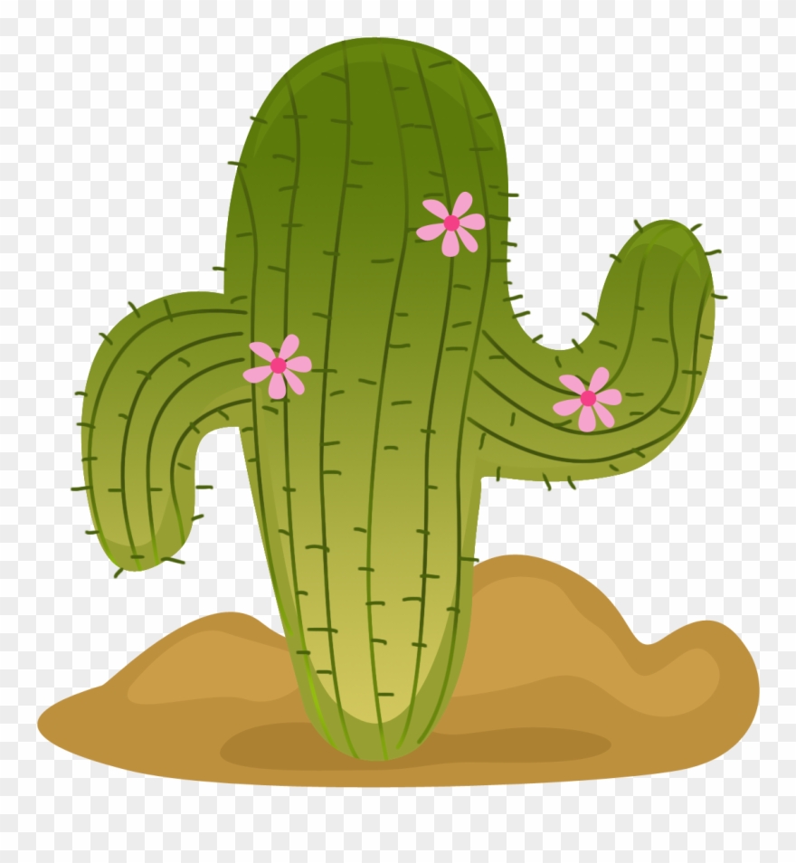 Cactus Mexicano Png Image Black And White - Cactus Con Flores Animado Clipart