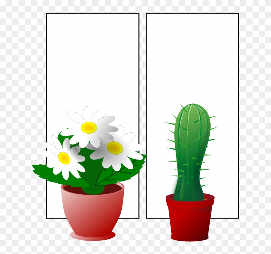 Free Window With Plants - Plantjes Water Geven Vakantie Clipart