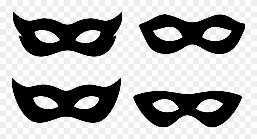 Picture Royalty Free Download Clipart Mask Black And - Mặt Nạ Người Dơi - Png Download