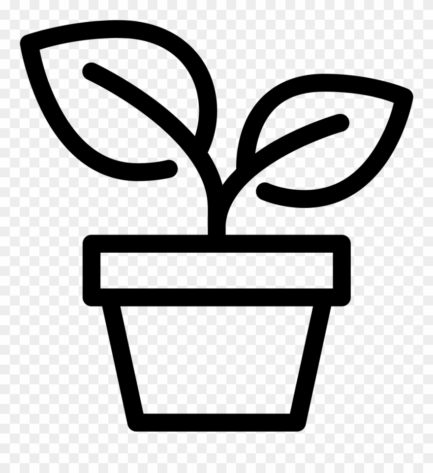 Potted Plants Clipart Grows - Vector Graphics - Png Download