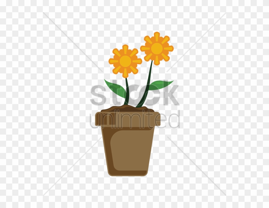 Potted Plants Clipart Flower Port - Clip Art - Png Download