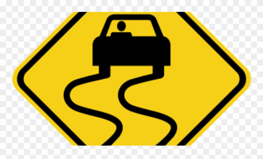 Warm, Windy Weather Making Sask - Slippery When Wet Traffic Sign Clipart