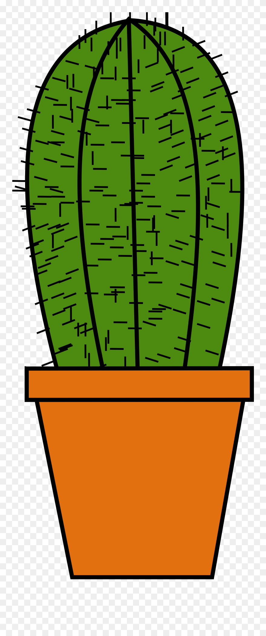 Cactus Clay Pot Green - Kaktus Clipart - Png Download