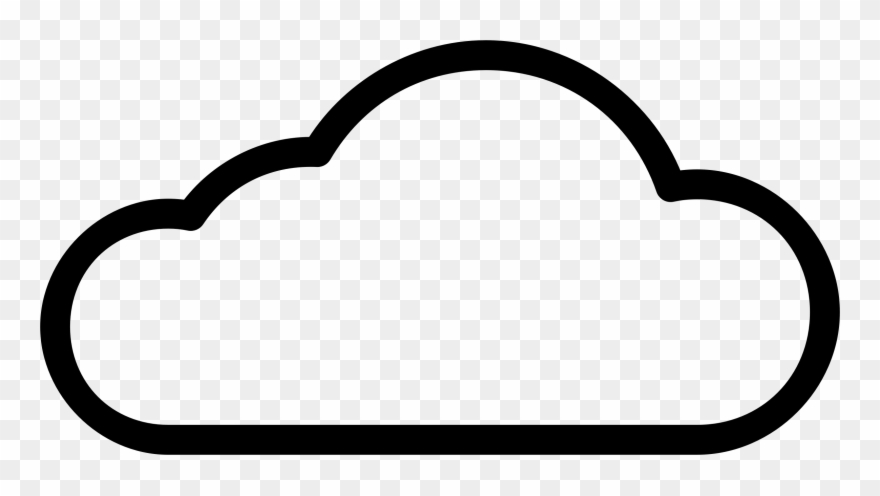Simple Cloud Icon Flat Base - Cloud Logo Black Clipart