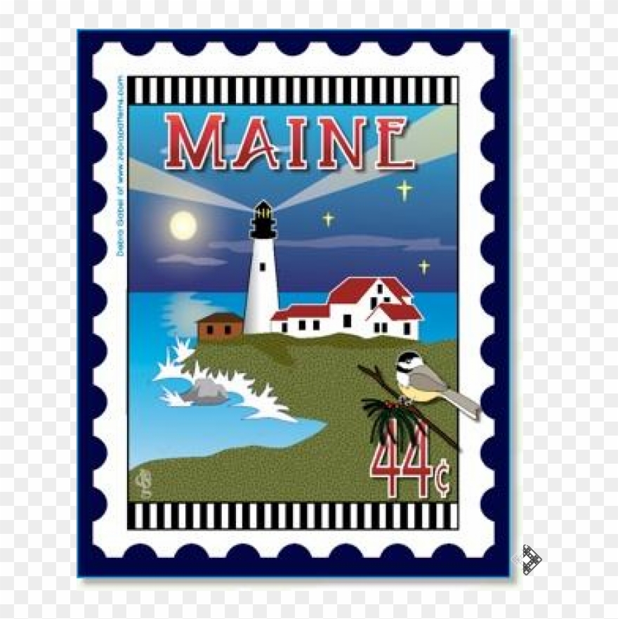 State Stamp Maine Clipart