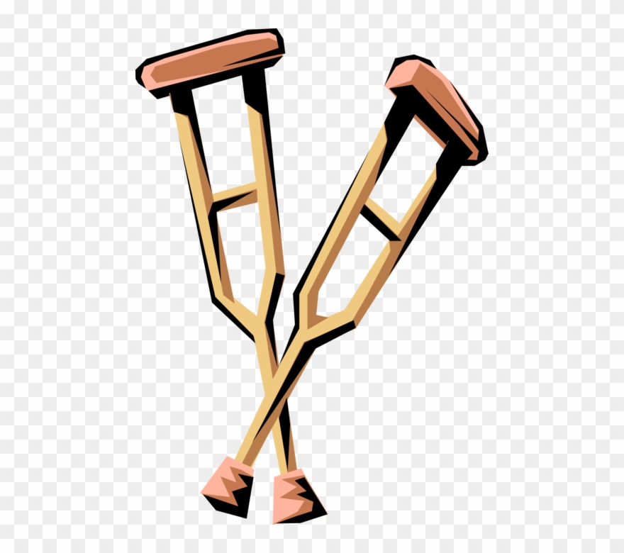 Vector Illustration Of Mobility Aid Crutches For Short-term Clipart