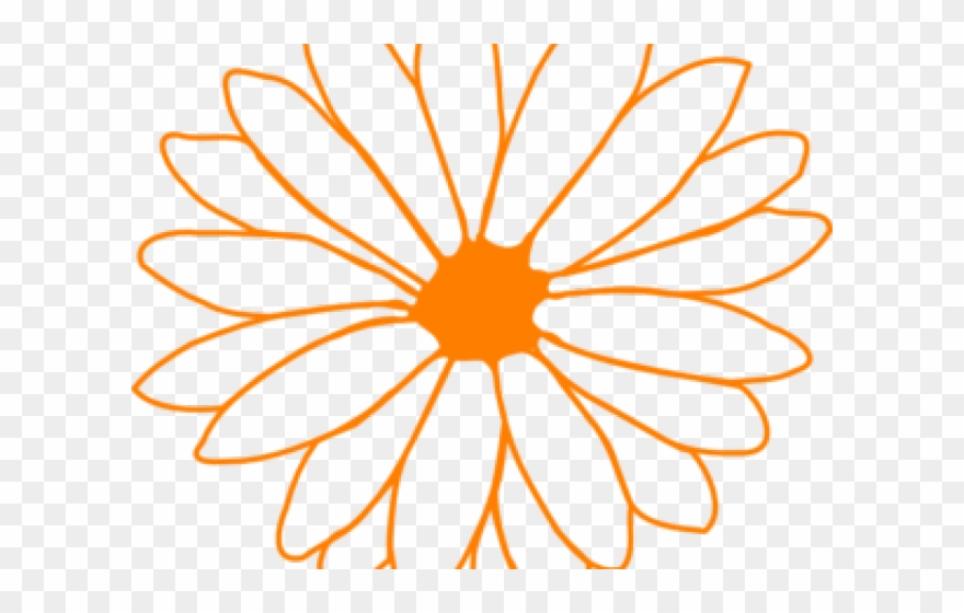 Orange Flower Clipart Orange Floral - Png Download
