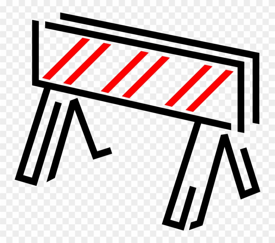 Vector Illustration Of Construction Industry Barrier Clipart