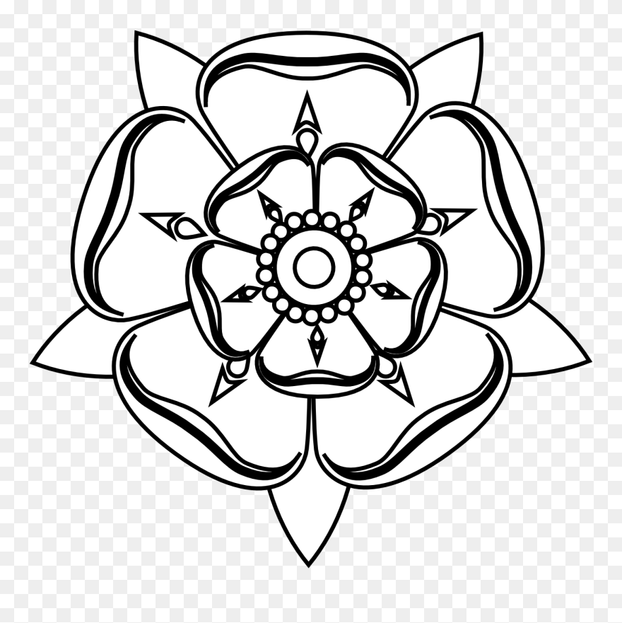 Small Tudor Roses To Colour In Clipart Best Tudor Rose - Png Download