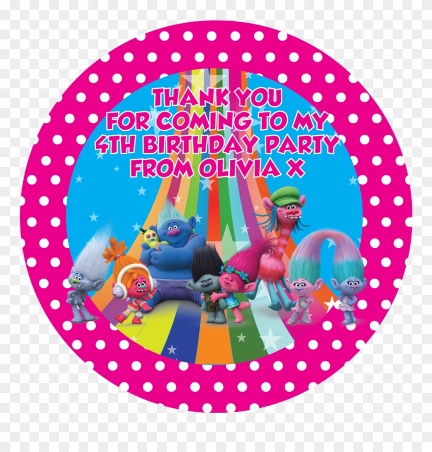 Trolls Party Box Stickers Clipart