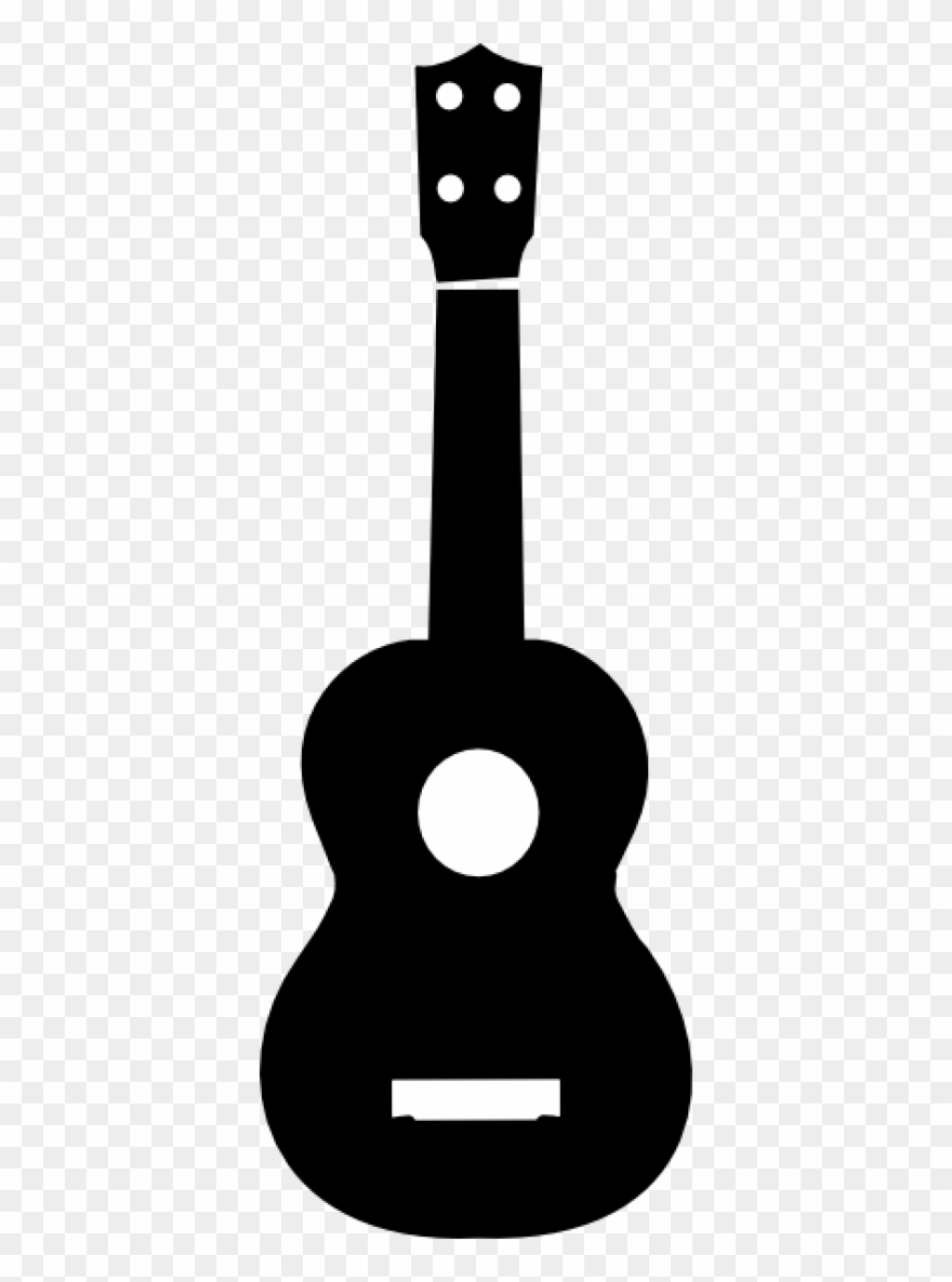 Ukulele Clipart Black And Whi - Png Download