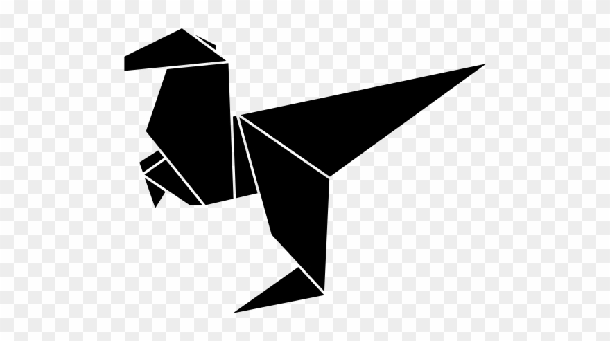 Origami Dinosaur Rubber Stamp Clipart