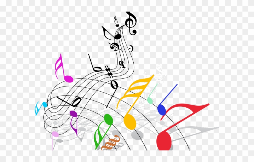 Music Notes Clipart Colorful Music - Png Download