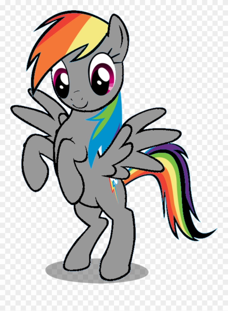 Gray Rainbow Dash Standing On Two Legs Mlp My Little Clipart