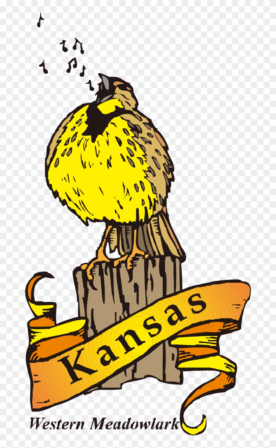 卡通可爱黄色西美草地鹨 Clipart