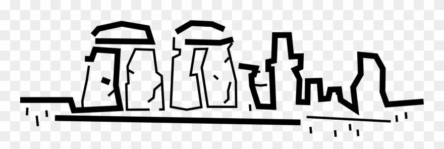Vector Illustration Of Stonehenge Standing Stones Neolithic Clipart
